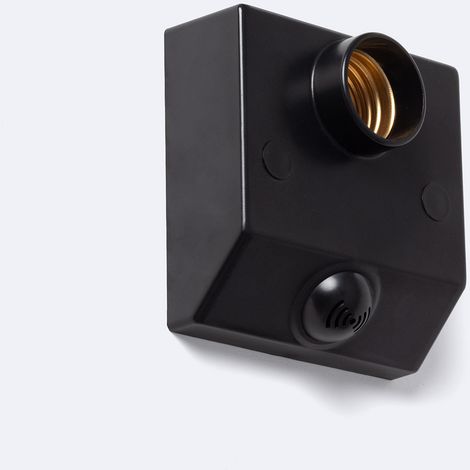 Sensore di Suono Crepuscolare da Parete per Lampadine E27 Nero (1/4)