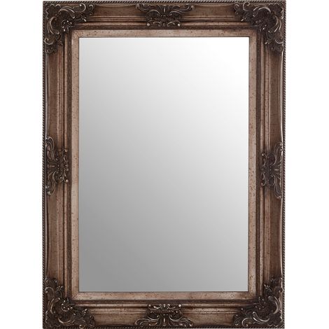 Premier Housewares Rectangular Wall Mirror/ Classic Mirrors For Bathroom / Bedroom / Garden Walls Fancy Wall Mounted Mirrors For Hallway With Antique Silver Finish 83 x 7 x 113 (1/5)