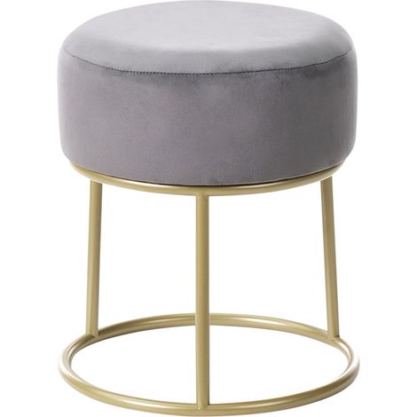 Hocker DELCO Samtstoff Grau