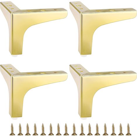 Pieds De Meuble - Metal Doré - 10 Cm - Pour Canapé Table Basse Armoire Lit - Charge 50 Kg - Lot De 4 (1/5)