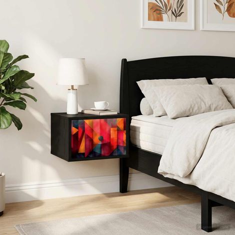 vidaXL Mesita de noche de pared HEESCH Roble Negro 36 x 33 x 25 cm (1/5)