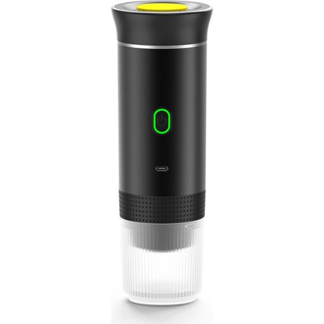 Cafetière portable, machine à expresso 3 en 1, chauffage électrique, machine à expresso 12 V, rechargeable, pour bureau, voyage, maison, compatible avec les capsules d'expresso et le café moulu, noir (1/5)