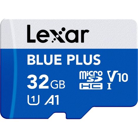 Lexar Blue Plus MicroSDXC 32 GB UHS-I U1 V10 A1 100 MB/s con Adattatore SD (1/5)