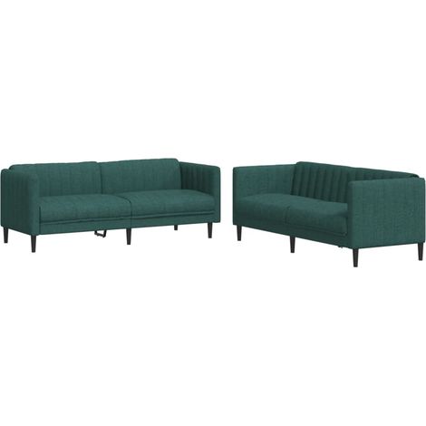 Maison Exclusive - Set di Divani 2 pz Verde Scuro in Tessuto