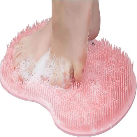 Tapis de Douche pour Pieds avec ventouses antidérapantes, Coussin de Massage pour Pieds et Dos, Tapis de Douche pour Pieds et Dos pour Hommes et Femmes (Rose) (1/5)
