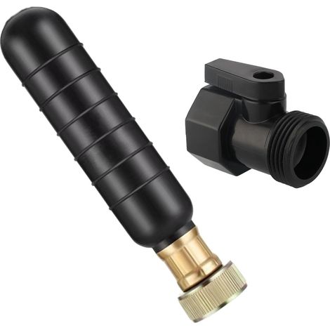 Vessie de Nettoyage des Canalisations, Vessie de Vidange avec Vanne D'arrêt De 3/4 Pouce, Noir Vessies de Nettoyage de Drain, pour Pipeline de 3,8 à 7,5 (1/5)