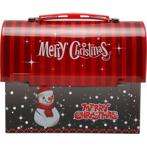 Tirelire Cochon de Noël en Métal, Boîte à Bonbons avec Poignée et Décoration Festive (1/5)