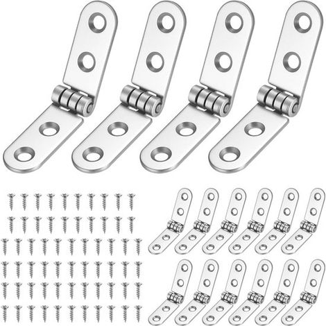 Juego de 16 bisagras de 180°, bisagras plegables para muebles, puertas y mesas. Incluye tornillos para una fácil instalación (1/5)