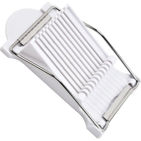 Schneidemaschine, Multifunktionale Aufschnittmaschine, Eierschneider aus Edelstahldraht, Schneidet 10 Stücke Obst, Zwiebeln, weiche Lebensmittel und Schinken (Aufschnittschneider - Weiß)