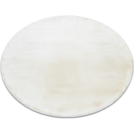 Moderner Teppich TEDDY NEW wool 45 Kreis Shaggy, plüschig, sehr dickes Creme beige rund 120 cm