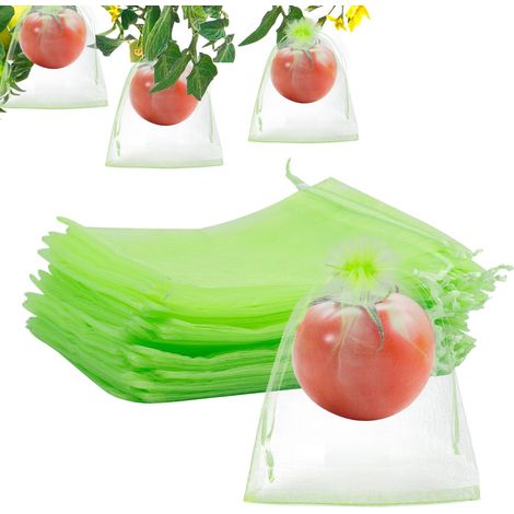 Sacs de Protection pour Fruits Filets à Cordon Serrage Réutilisables Antiparasitaires Tomates Myrtilles Petits et Légumes 100pcs (1/5)