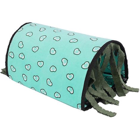 Meerschweinchenversteck, Plüsch-Hamster-Spieltunnel, Einstreu, Nest, Frettchenspielzeug für Ratten, Igel, Kleintierbetten, Chinchilla-Spielzeug-Blue Hearts (1/5)