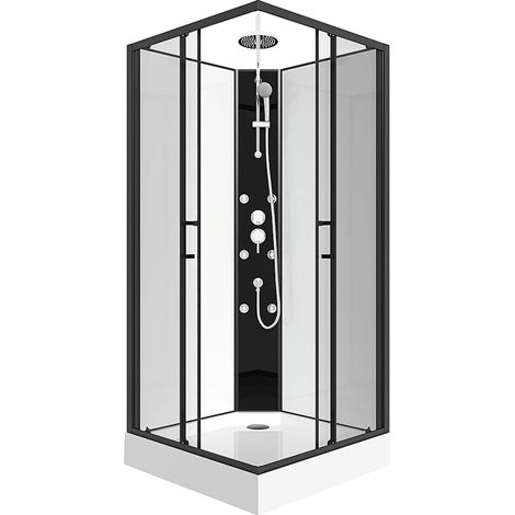 Box doccia angolare idromassaggio L80 x l80 x H225 cm - KIVORA (1/5)