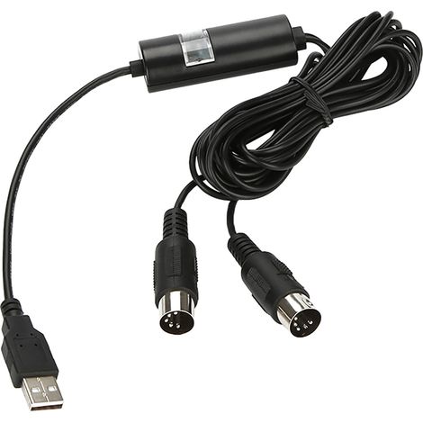 Câble convertisseur MIDI vers USB in/out avec indicateur LED, accessoire électronique pour musique (1/5)