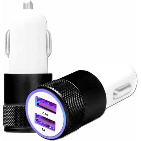 Adaptateur allume-cigare USB pour voiture - PH26 - Double port - Ultra-rapide - 12/24 V - Compatible avec Realme GT 6 Global-AquaForge (1/5)
