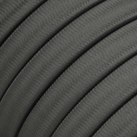 Creative-Cables Cavo elettrico piatto per catenaria, 1 m, Grigio CM03, Tessuto effetto seta