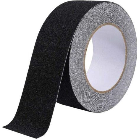 Bande Antidérapante Adhésive pour Escaliers, Friction, Abrasif pour Les Sécurité, Escabeau, Intérieur, Extérieur, Haute Traction, 5cm x 10m, Noir (1/4)