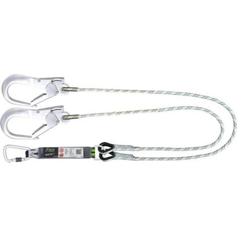 KRATOS SAFETY - CURIOSITY-S - Longe fourche abs. d'énergie, corde tressée anti-abrasion, lg. 1,50 m, et connecteurs alu