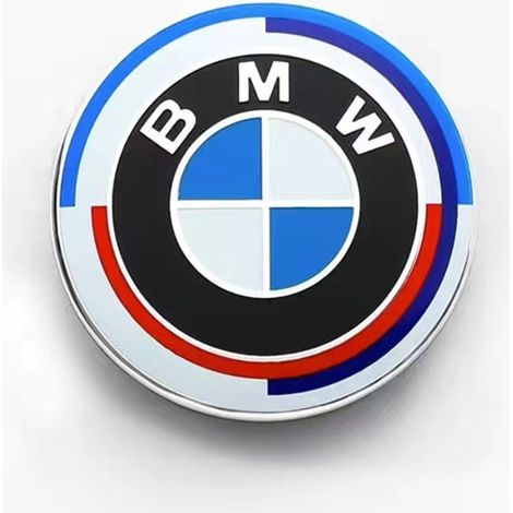 Set de 4 Cache-Centre de Roue BMW pour Jantes Série 1/3/5/7/X1/X3/X4/X5/X6, Édition Anniversaire 56mm, Logo Voiture Décoratif et Protecteur, 4 Pièces Noir, Argent, Bleu, Rouge