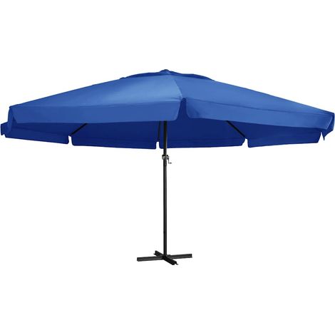 vidaXL Garden Parasol with Aluminium Pole 500 cm Azure Blue