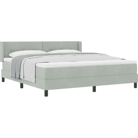 Maison Exclusive - Boxspringbett mit Kopfteil Hellgrau 200 x 180