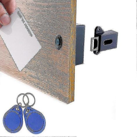 Serrure électronique dissimulée pour armoire – Serrure cachée, loquet RFID à monter soi-même, adaptée aux armoires, tiroirs et unités de rangement en bois pour un usage domestique. (1/5)