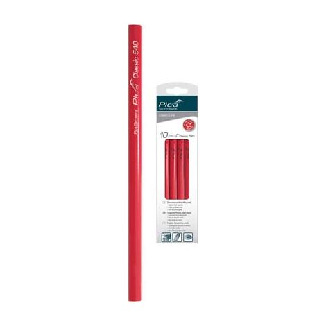 MATITA CLASSIC ROSSA 540 PICA - MINA TENERA CM 24 CF=PZ 10- 1 confezioni
