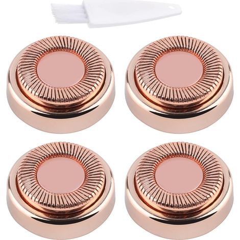 Lot de 4 têtes de rechange pour l'épilation du visage, pour une épilation impeccable et sans défaut. Appareil d'épilation pour femmes, vu à la télévision. Plaqué or rose 18 carats. (1/5)