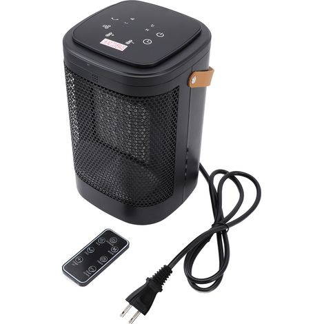 Chauffage d'appoint de bureau 1500W, oscillant 70°, télécommande, minuterie 1-12h, sécurité anti-bascule, chauffage rapide en 5s, boîtier compact ABS pour la maison (1/5)