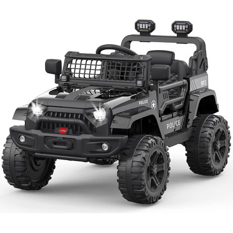 Voiture éLectrique Enfant, 12 V Voiture Electrique Enfants avec Suspension à Ressort, LumièRes LED, Bluetooth, 2 Vitesses pour De 3 à 8 Ans (noir) (1/5)