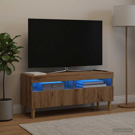 vidaXL Mueble de TV LED ARNHEM 100 x 35 x 43 cm Roble artisan (1/5)