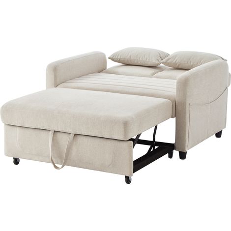 [Canapé-lit avec fonction couchage] Canapé convertible 2 places, design extensible, simple et moderne, style contemporain, dossier réglable sur trois niveaux, tissu coton-lin respirant (1/5)
