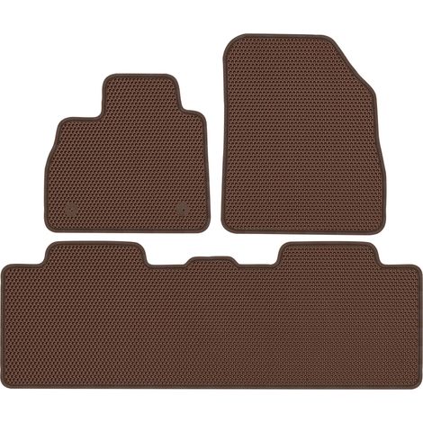 Renault Espace V 5 places (2015-2023). Tapis de sol dédiés - EVA alvéolé marron (1/5)