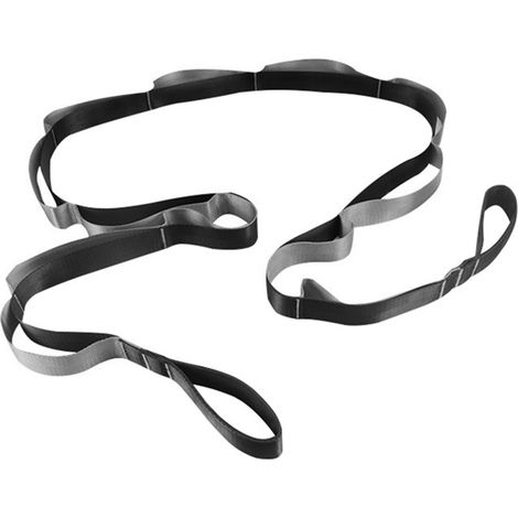 Sangle de yoga - Bande non élastique - Accessoire de fitness, flexibilité, étirements, Pilates, sport, argent (1/4)