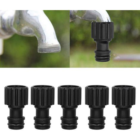 5 Pièces Raccord Mamelon Fileté Femelle G3/8 en Plastique pour Irrigation de Jardin, Robinet et Connexion Rapide de Tuyau