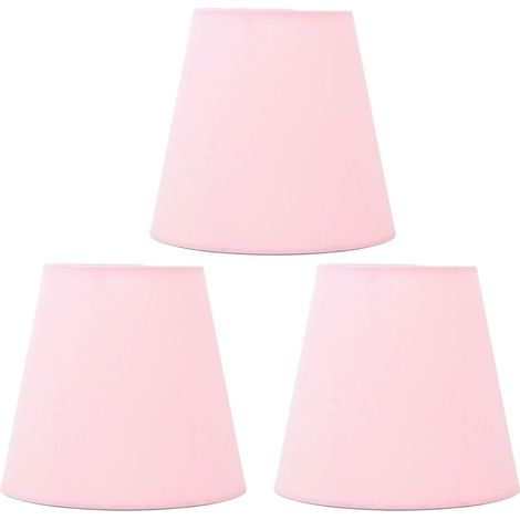 Abat-jour en tissu, 3 pièces, Type d'intervention innovant E14, cache-poussière moderne pour chambre à coucher, chevet, rose clair (1/5)