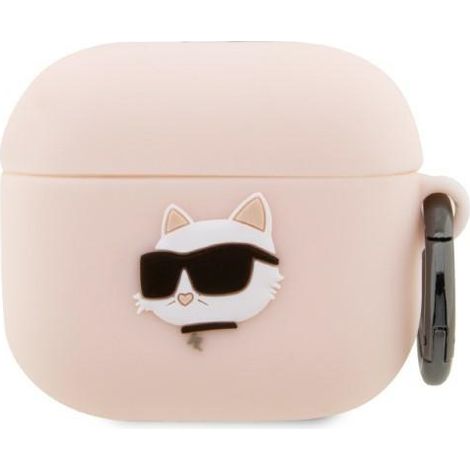 Karl Lagerfeld KLA3RUNCHP AirPods 3 Hülle pink Silikon Choupette Kopf 3D (1/3)