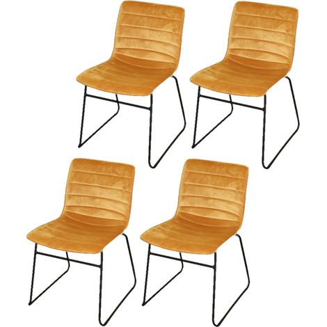 Lot de 4 chaises de table en velours avec pieds en métal BROOKLYN (1/2)