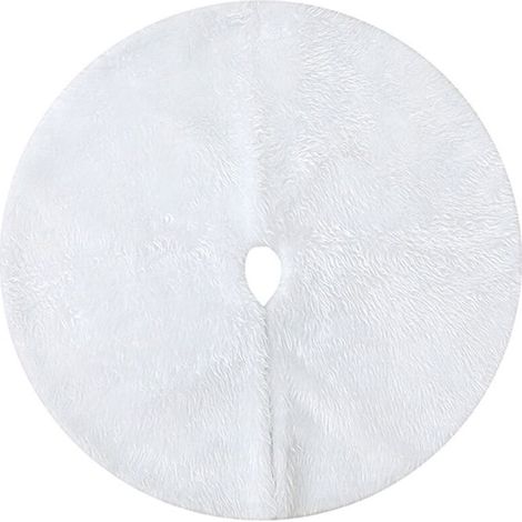 Langer, weißer Weihnachtsbaumrock aus Fleece, 150 cm (1/5)