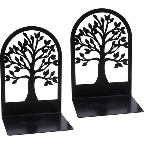 2 Pièces Serre-Livres, Serre-Livres Pour Contenir Des Livres, Serre-Livres Décoratifs, Porte-Livres Pour La Maison, L'École Ou Le Bureau, Serre-Livres En Métal Lourd. Serre-Livres Pour Étagères Noir (1/5)