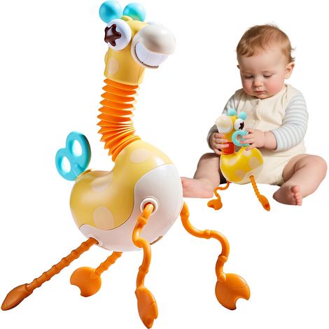 Jouet Montessori pour Bébé 18 Mois avec Jouet Sensoriel Girafe à Tirer Jeu d éveil Cadeau éducatif pour les Garçons et les Filles 1 (1/4)