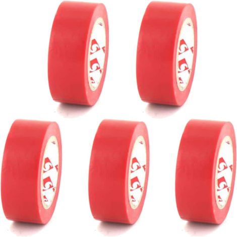 Lot de 5 rubans adhésifs électriques SCAPA - PVC - Rouge - 15mm - 2702R-15