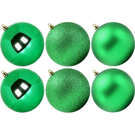 Palline Natale infrangibili grandi set 2 pezzi 20 cm verdi (1/5)