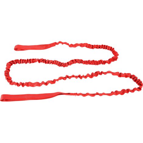 Corde de remorquage pour vélo en nylon, réglable, robuste et portable, avec élastique de traction pour le cyclisme en extérieur (rouge) (1/5)
