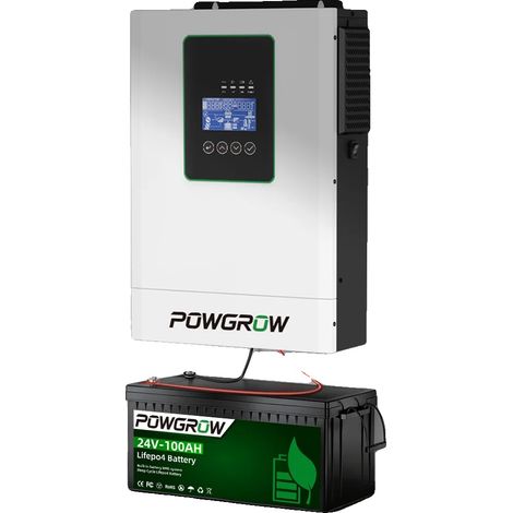 Inversor solar híbrido, salida de onda sinusoidal pura, soporte para monitorización remota, 3,6 kW 24 V (1/2)
