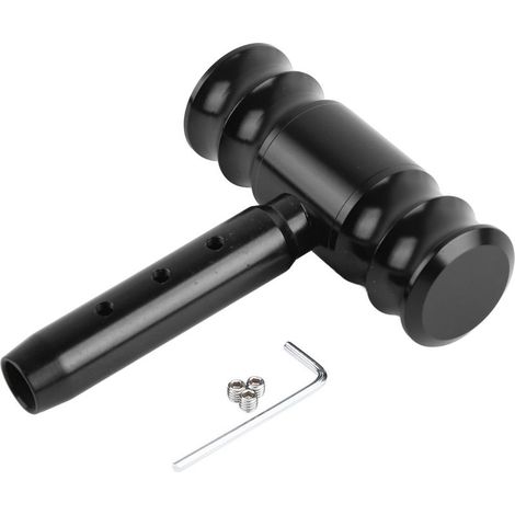 T-förmiger Joystick für Autos, komfortabler, rostfreier, rutschfester Schaltknauf aus Aluminium in Schwarz zur Aufrüstung (1/5)