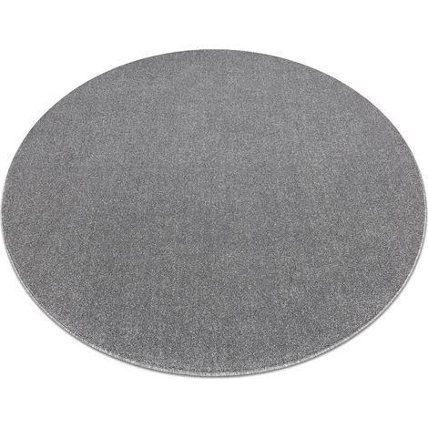 ETON PLUS circle carpet light grey, one-color, uniform, plain grey round 133 cm