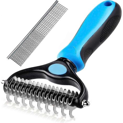 Brosse pour chiens et chats à poils longs - Brosses de toilettage, peigne et rasoirs professionnels pour chiens et chats, élimine les poils morts et démêle les nœuds-AquaForge