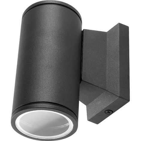 Applique murale unidirectionnelle noire GU10, sans source de lumière, idéale pour l'éclairage décoratif et fonctionnel en intérieur.
