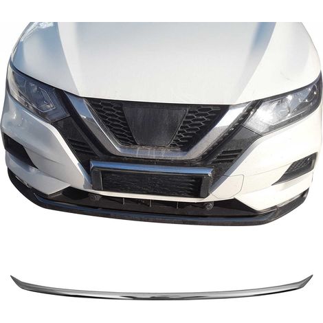 OMAC Garniture de Pare-Chocs Avant Compatible avec Nissan Qashqai II 2017 à 2021, Moulure Bande en Acier INOX Chromée (1/5)